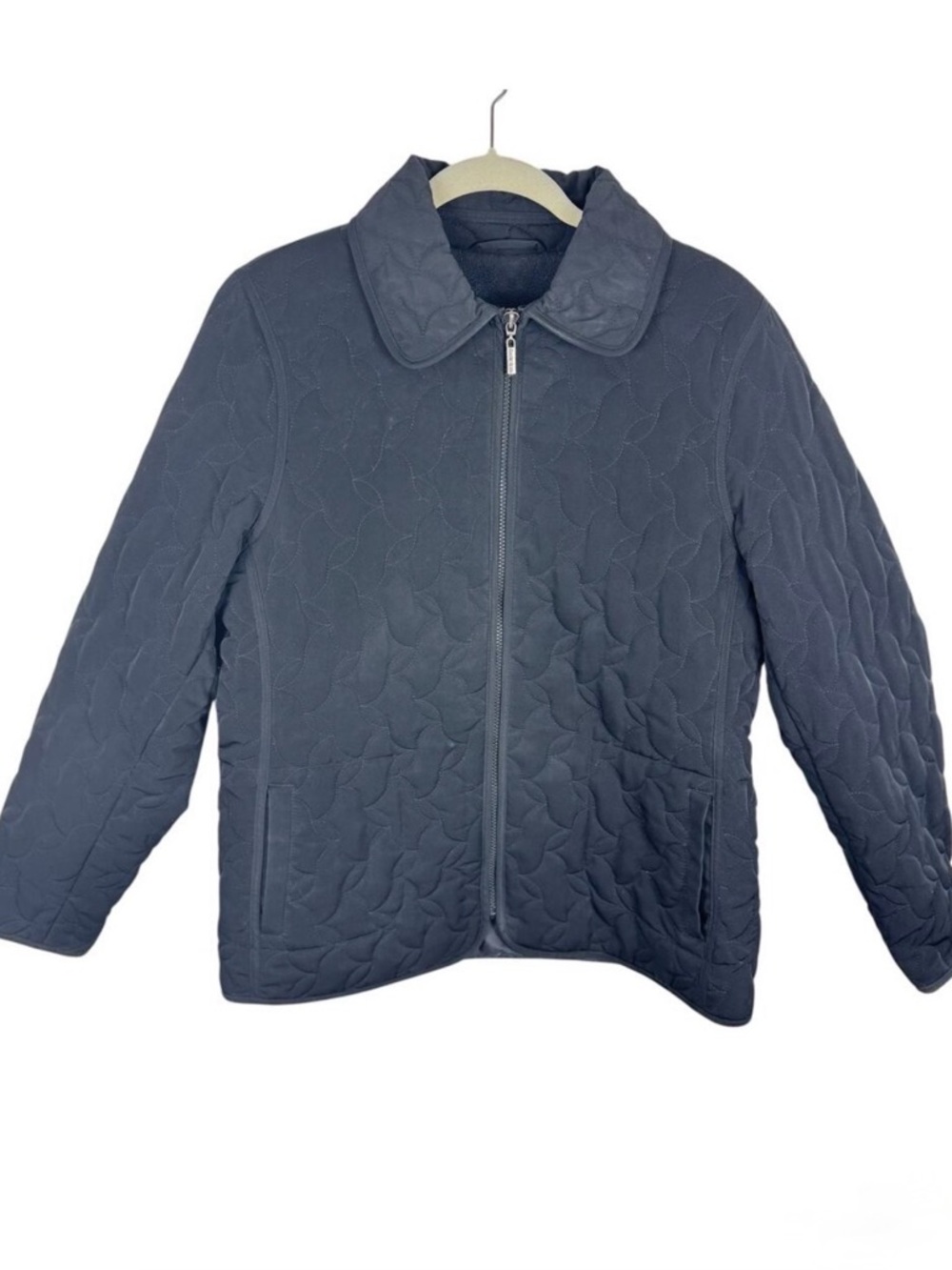 Braetan Black Quilted Lined Full Zip Collared Lightweight Jacket Pockets Size L